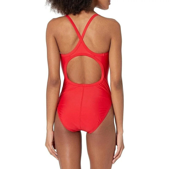 TYR Womens Tyreco Solid Diamondback Swimsuit Red Size 36 / Large 10 12 NWT - Picture 2 of 3